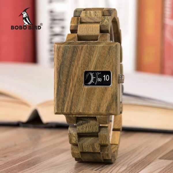 Relogio BOBO BIRD Wooden Watch Male Hot Quartz Wrist Watches Mens 2021 Brand Design Dial Gift Wood Box Dropshipping часы мужские