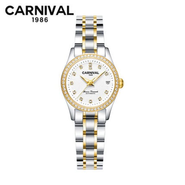 Reloj Mujer CARNIVAL Mechanical Business Watch for Women Brand Luxury Automatic Wrist Watch Waterproof Clock Relogio Feminino