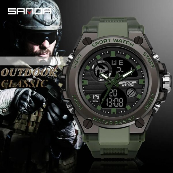 SANDA Brand G Style Men Digital Watch Shock Military Sports Watches Fashion Waterproof Electronic Wristwatch Mens 2020 Relogios