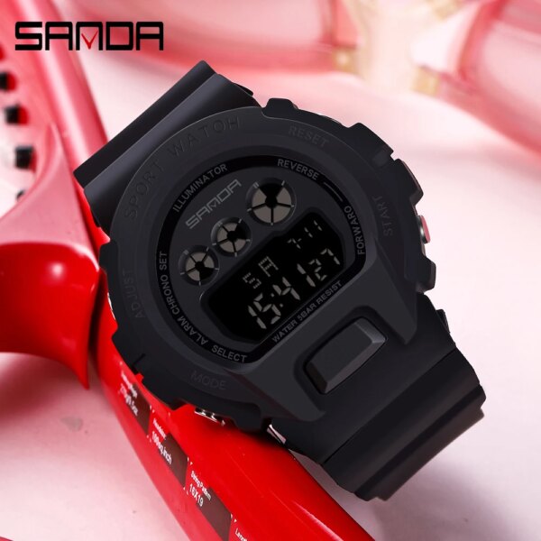 SANDA Fashion Simple Sport watch Men Military Watches Alarm Clock Ms Resistant Waterproof Digital Watch reloj hombre