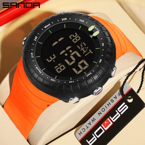 SANDA Multifunction Electronic Watches Alarm Clock 5Bar Waterproof LED Light Digital Watch reloj hombre Outdoor Sport Watch Men