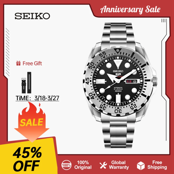 SEIKO 5 Japanese Original Watch Men Sport Automatic Mechanica  10Bar Waterproof Luminous Watchs