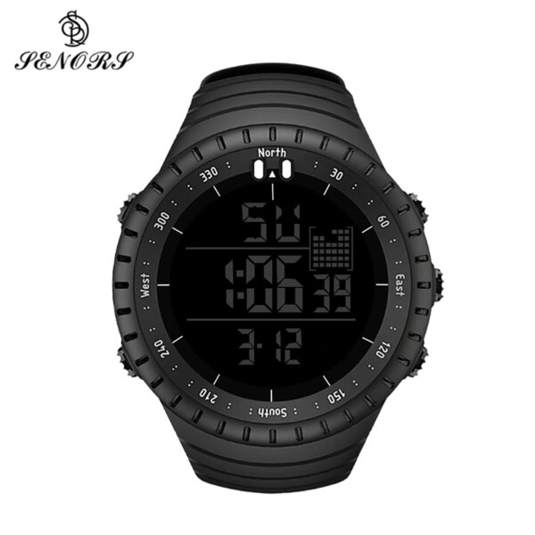 SENOR SN090 Men`s Sport Watch Waterproof Digital Watches LED Electronic Wristwatch Military Alarm Male Clock Relogio Masculino