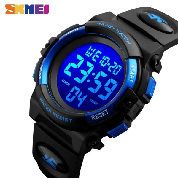 SKMEI 1266 Fashion Children's Watches Boys Girls Watch LED Light Display Digital Alarm Clock Waterproof Kids Wristwatches 1548