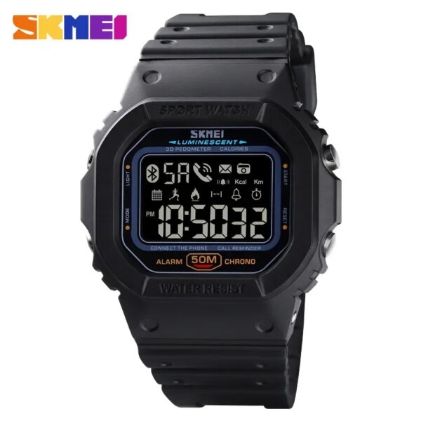 SKMEI 1629 Sport Digital Mens Watch Waterproof Pedometer Calorie Tracker Bluetooth Electronic Wristwatches for Men reloj hombre