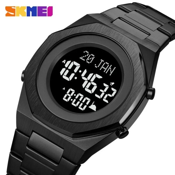 SKMEI 2069 Digital Watch for Men Hijri Islamic Muslim Azan Clock for Prayer with Qibla Compass Waterproof Wristwatch Mens Sports