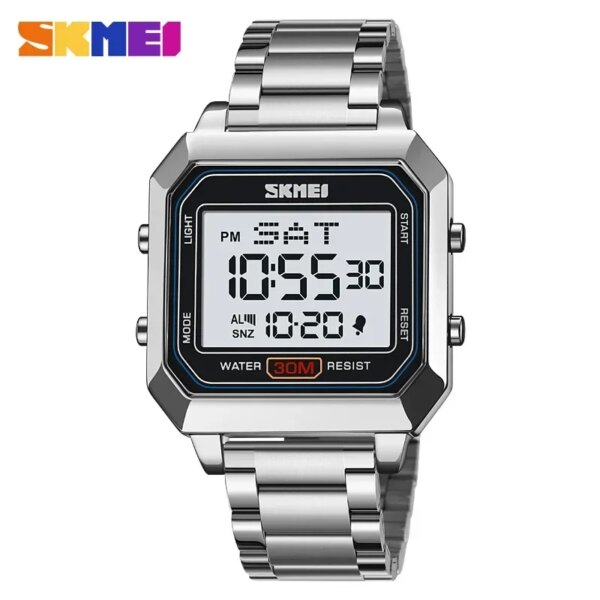 SKMEI 2149 Digital Wristwatches for Men Square Steel Student Sports Waterproof Men's Electronic Watch Back Light Reloj Hombre