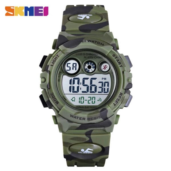 SKMEI Children LED Electronic Digital Watch Stop Watch Clock 2 Time Kids Sport Watches 50M Waterproof Wristwatch For Boys Girls