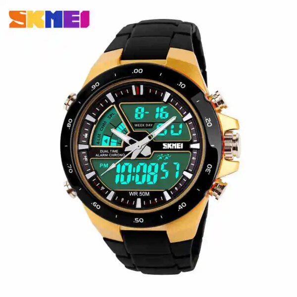 SKMEI Men Sports Watches Male Clock 5ATM Dive Swim Fashion Digital Watch Military Multifunctional Wristwatches relogio masculino