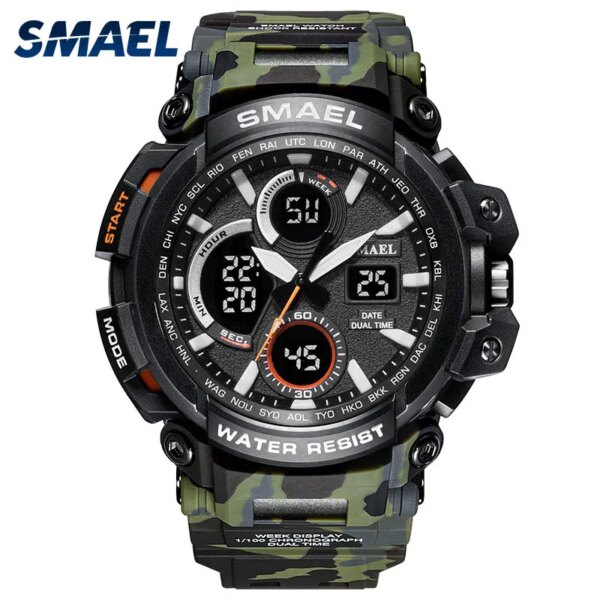 SMAEL Sport Watches Waterproof Men Watch LED Digital Watch Military Male Clock Relogio Masculino erkek kol saati 1708B Men Watch