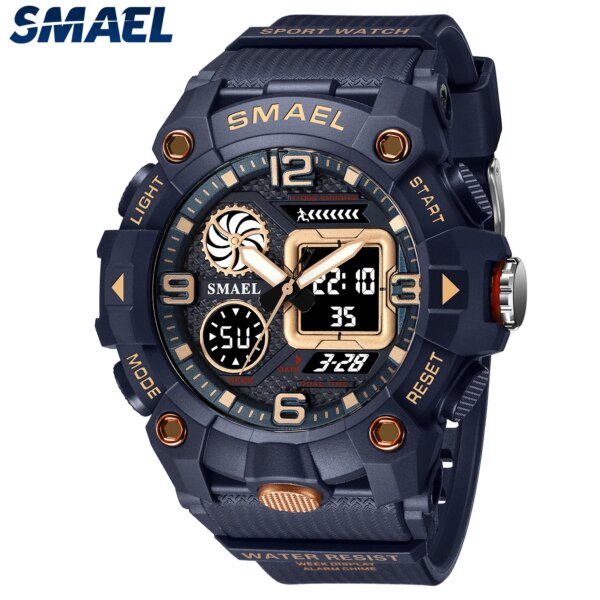 SMAEL8055 Watch Men's Tactical Digital Watch Multi functional Waterproof Night Light Outdoor Student Electronic Watch