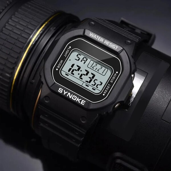 SYNOKE Outdoor Military Digital Watch For Men Fashion Retro Men Watch Sports Waterproof Men Watch Multifunctional Luminous