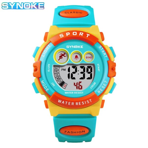 SYNOKE Student Sport Watches For Kids Colorful Electronic Watches Waterproof Clock Children Digital Watch For Boys Girls