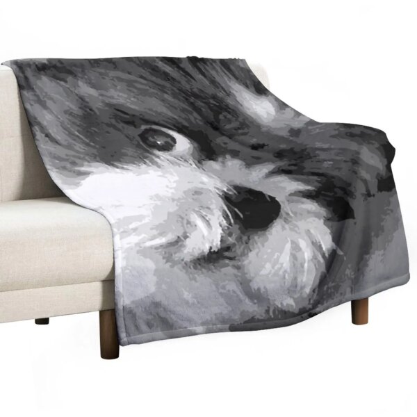 Say What? Cute Shih Tzu dog art Throw Blanket Furry Blankets Luxury Designer Blanket