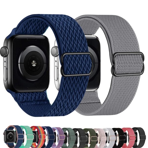 Scrunchie Strap for Apple Watch Band Ultra 49mm 40mm 44mm 41mm 38 45mm Elastic Nylon bracelet Correa iWatch series 9 8 se 7 6 5