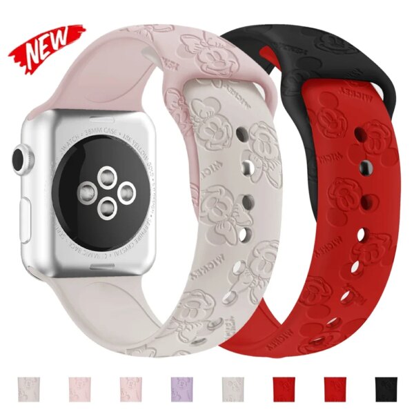 Silicone Band For Apple Watch 38mm 40 42mm 44mm 41 45mm Ultra 2 1 49mm Soft Strap For iWatch Series 9 8 7 6 5 SE 4 3 2 Bracelet