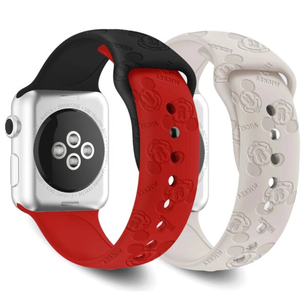 Silicone Engraved Band for Apple Watch Series 9 41mm 45 Ultra 2 49mm Women Strap for iWatch 8 7 4 5 6 se 42 44 38 40mm Bracelet