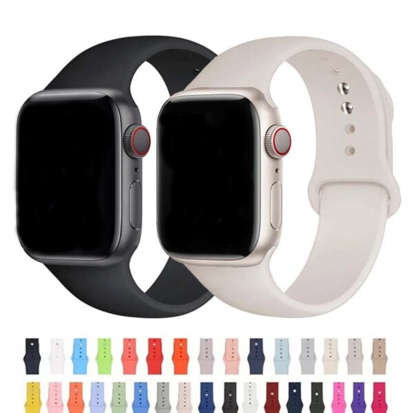 Silicone Strap For Apple Watch ultra Band 44mm 40mm 45mm 41mm 49mm 42mm 45 mm correa bracelet iwatch series 2 7 8 se 4 3 5 6 9