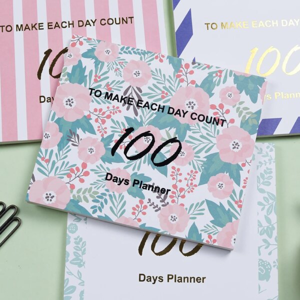 Simple 100 Days Daily Paper Planner Portable Reminder Timetable Schedule Journal Agenda Notebook Desk Dates Stationery Supplies