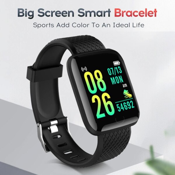 Smart Bracelet Men 116plu  Blood Pressure Waterproof Smartwatch Women Heart Rate Monitor Fitness Tracker Sport For Android Ios