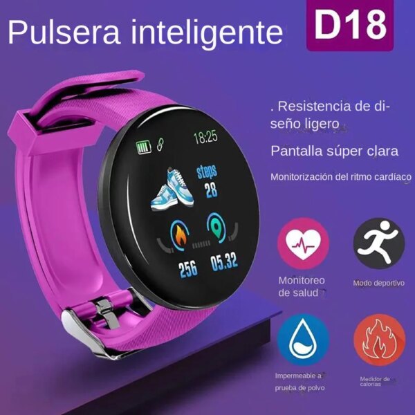 Smart Bracelet Reloj Intelligent D18 Para Hombre Mujer Pulsera Conritmo Cardíaco Y Presión Arterial Android For Smartwatch Men