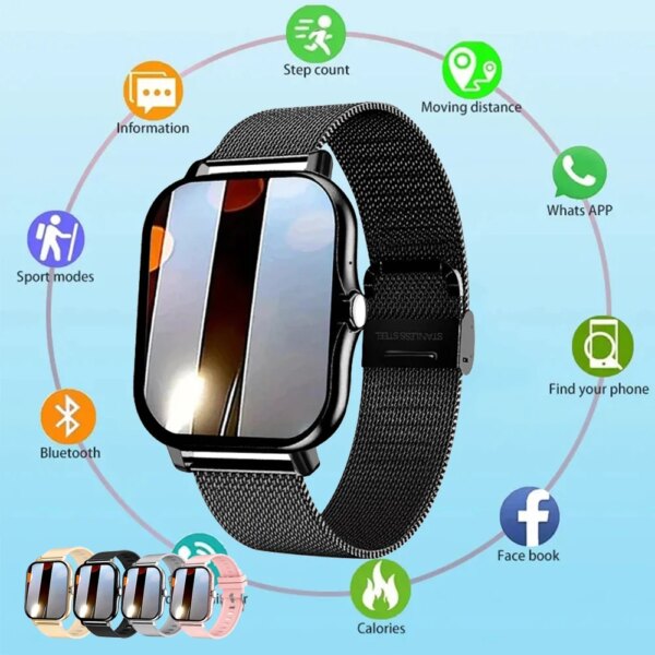 Smart Watch For Masculinos Women Gift 1.44 Inch Screen Sports Fitness Watches Bluetooth Calls Digital Smartwatch Wristwatch Pro