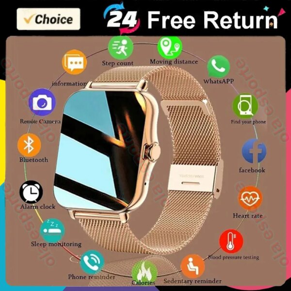 Smart Watch For Men Women Gift Full Touch Screen Sports Fitness Watches Bluetooth Calls Digital Smartwatch Wristwatch Watches