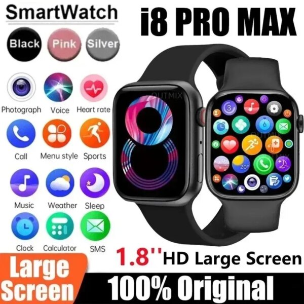 Smart Watch I8 Pro Max Answer Call Sport Fitness Tracker Custom Dial Smartwatch Men Women Gift For Apple Phone PK IWO 27 X8 T500