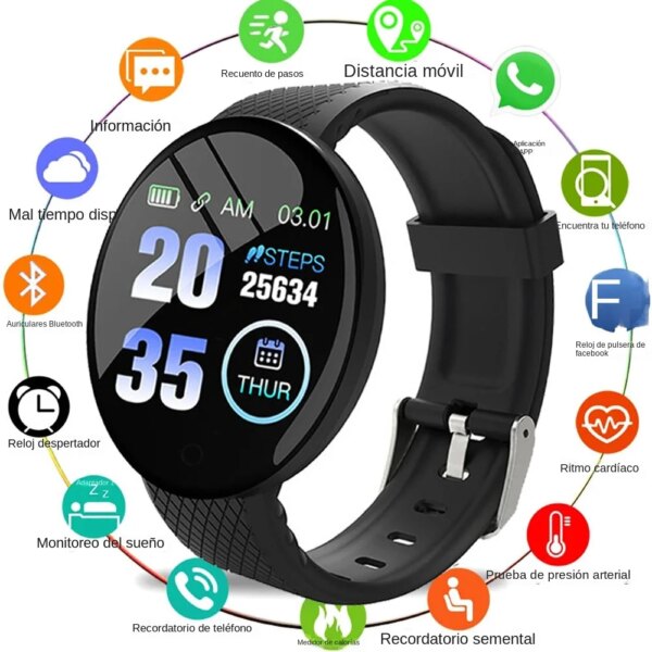 Smart Watch Men Women Smart Bracelet LED D18 Smartwatch Waterproof Smart Touch Screen Bracelet Smartband Inteligente For XiaoMi