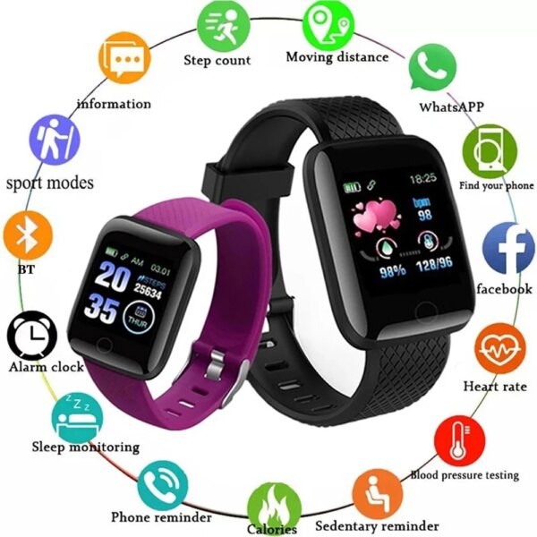 Smart Watch Sports Pedometer Digital Electronic Bracelet Smartwatch For Men's Women's Sleep Heart Rate Monitor For Android IOS