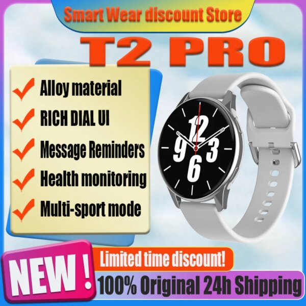 Smart Watch T2 PRO Women Heart Rate Blood Pressure Monitoring Bluetooth Call Smart Watches Women IP67 Waterproof Wireless Charge