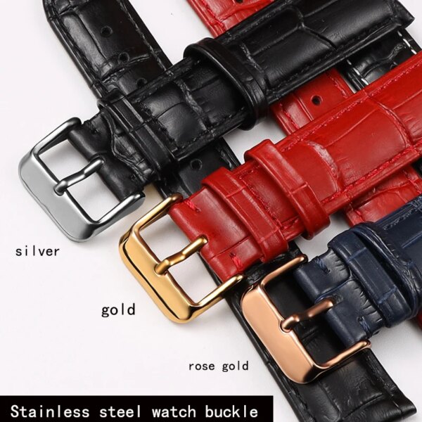 Soft Wrist Watch Bands Comfortable Genuine Leather Watch Strap 12/14/16/18/20/22/24 mm Watch Pin buckle Band