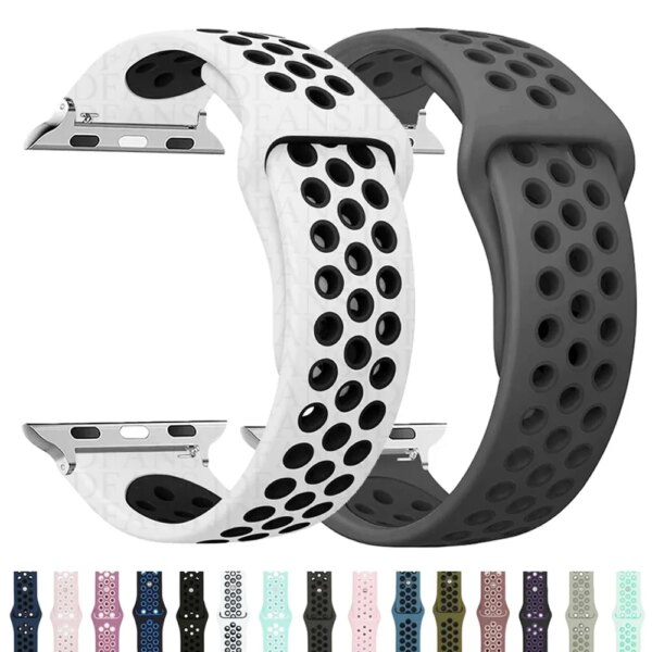 Sport Strap for Apple Watch Ultra 49mm Series 9 8 7 41mm 45mm 44mm 40mm 38MM 42MM Breathable wrist Bracelet iWatch 6 SE 5 3 Band