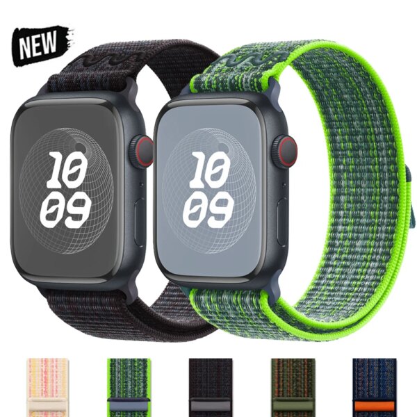 Sports Nylon Strap For Apple Watch Ultra 2 1 49mm Series 9 41mm 45mm Band Loop For iWatch 8 7 6 5 4 3 se 40mm 44mm 42mm Bracelet