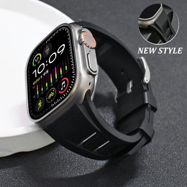 Sports Rubber Loop Strap for Apple Watch Ultra 2 49mm 45mm 42mm 44mm Correa Smart Watch Bracelet for IWatch Series 9 8 7 SE 6 5