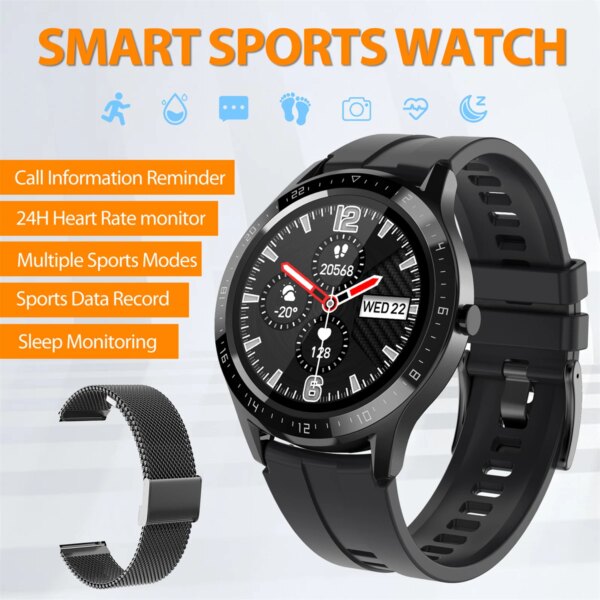 Sports Smart Watch For Men Intelligent Notifications Waterproof Women Smartwatch Real Time Heart Rate Blood Pressure Monitor