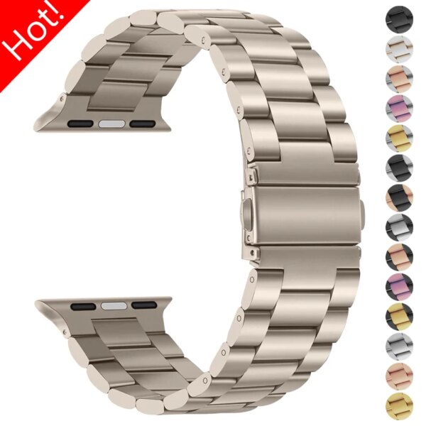 Stainless Steel Strap for Apple Watch Ultra 2 Band 49mm 40mm 44mm 42mm 41mm 45mm Bracelet IWatch Series 9 8 7 SE 6 5 4 WatchBand