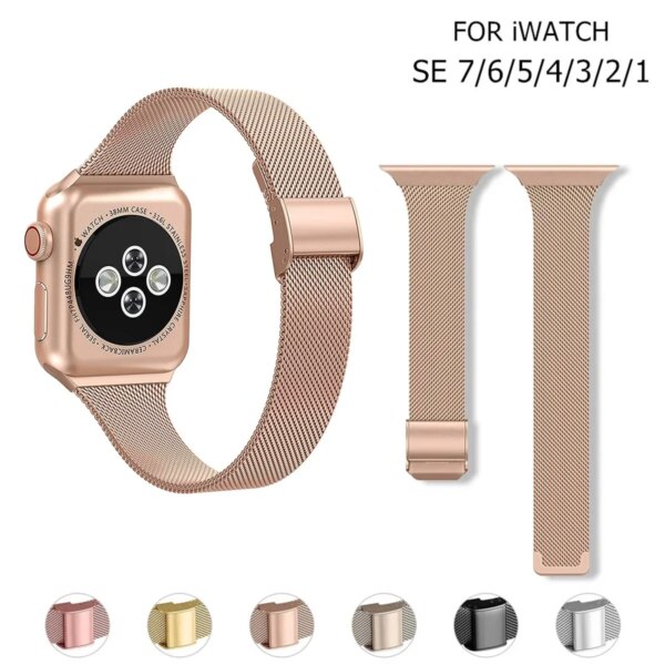 Strap For Apple Watch Band 45mm/41mm 44mm 40mm 49mm Stainless Steel Correa Bracelet Belt IWatch Series 5 4 3 SE 6 7 8 Ultra