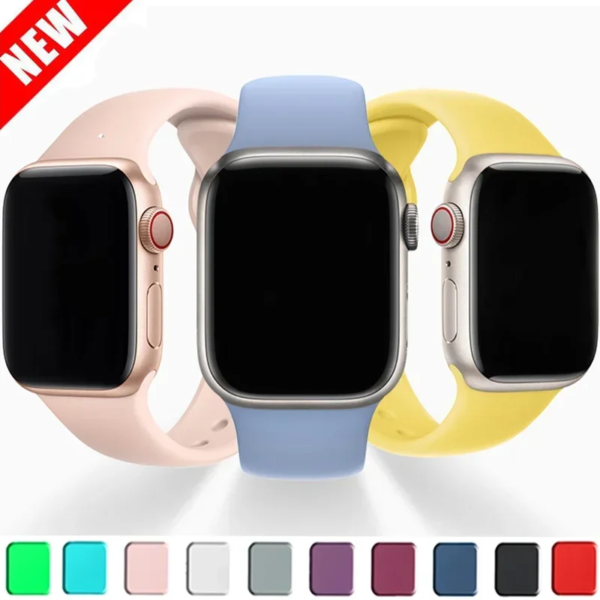 Strap For Apple Watch Ultra Band 44mm 45mm 40mm 41mm 42-38mm 45 mm sport Silicone bracelet iwatch series 8 7 6 5 4 3 SE 9 2 49mm