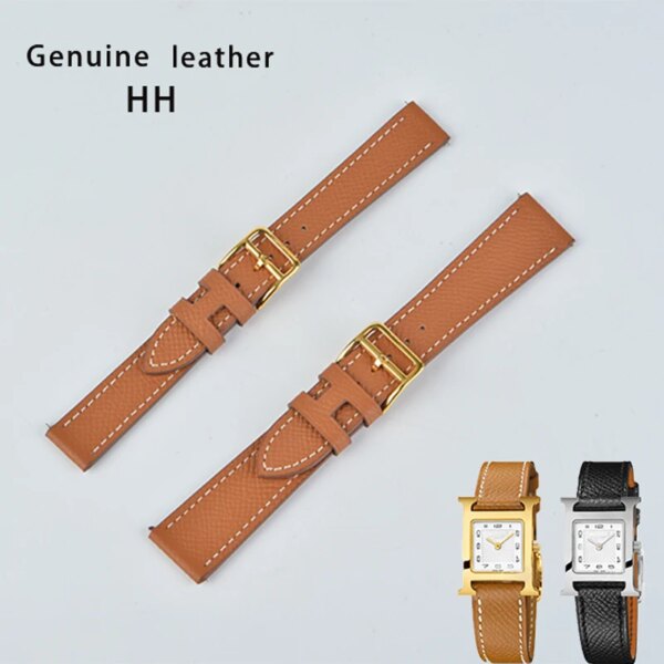 Strap genuine leather 16MM20MM suitable for Herme-s watch strap HH strap high quality soft and breathable all-steel buckle