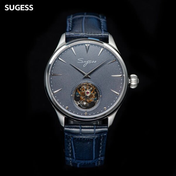 Sugess Tourbillon Watch Master Tianjin Movement ST8000 Genuine Luxury Dress WristWatches Vintage Mechanical Men Watches Gift New