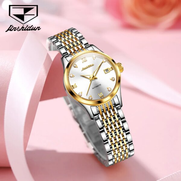 TAXAU Women Watch Luxury Brand Fashion Waterproof Stainless Steel Calendar Automatic Mechanical Ladies Wristwatch Reloj Mujer