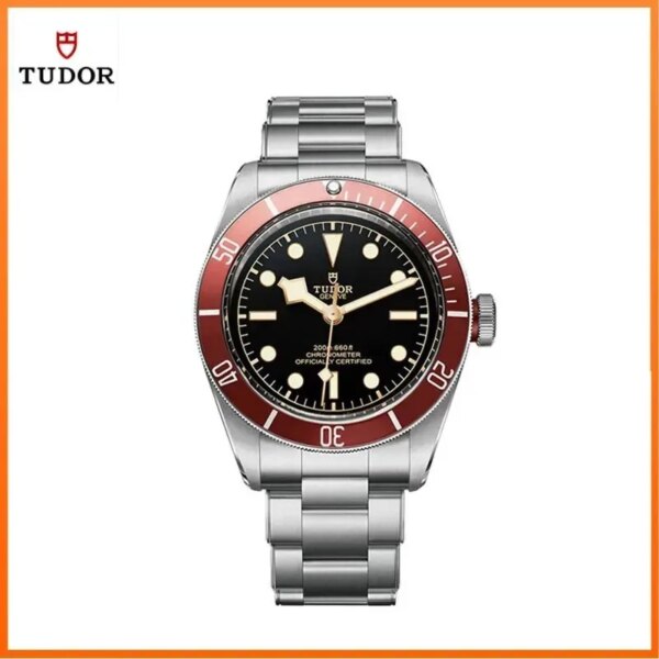 TUDOR Tudor Biwan Series Mechanical Watch Mens Watch M79230R-0012 Small Red Shield Waterproof Watch Silver Stainless Steel Strap