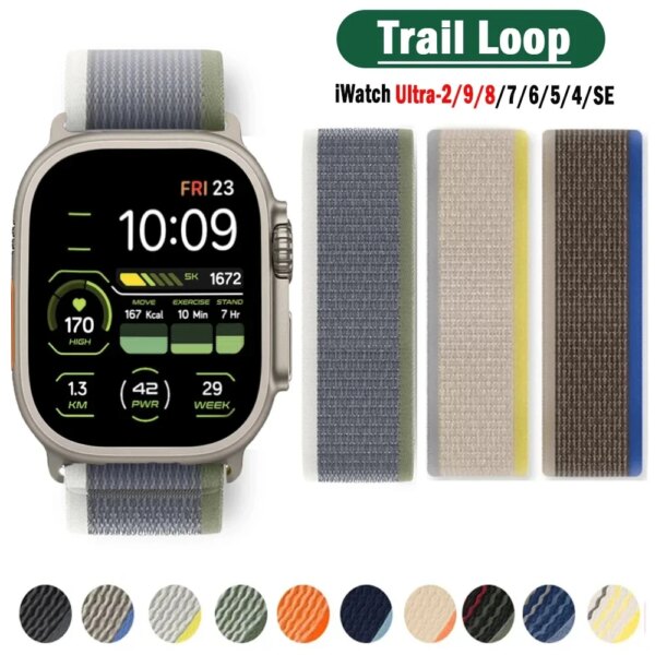 Trail loop Strap for Apple Watch Ultra band 49mm 45mm 44mm 40mm 41mm 42mm 38mm 45 44 mm bracelet correa iwatch series 9 8 7 3 se