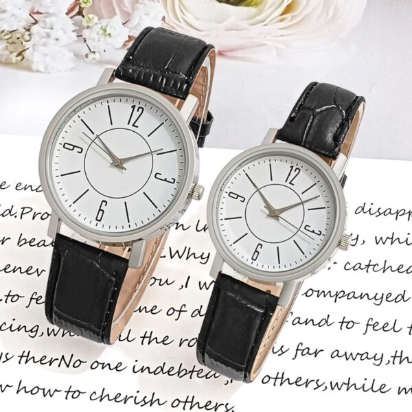 Trendy Pu Leather Wrist Watch Men Woman Couples Watches Clock Quartz Watch Daily Business Office Hand Jewelry Accessories Gift