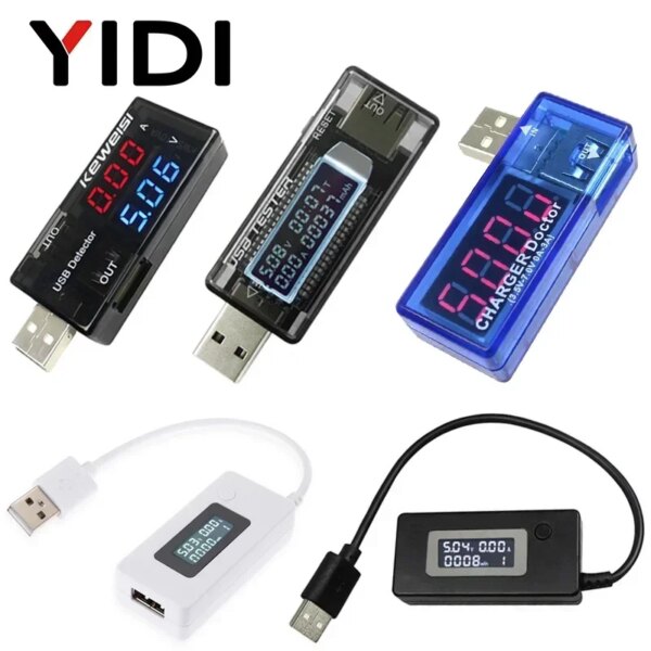 USB Digital Voltmeter Ammeter DC Voltage Current Volt Ampere Car Phone Battery Capacity Indicator Meter Tester Detector Monitor