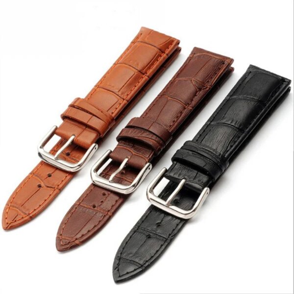 Universal Calfskin Bamboo Pattern Leather Watch Band Unisex Watch Accessories 12mm 14mm 16mm 18mm  20mm  22mm 24mm