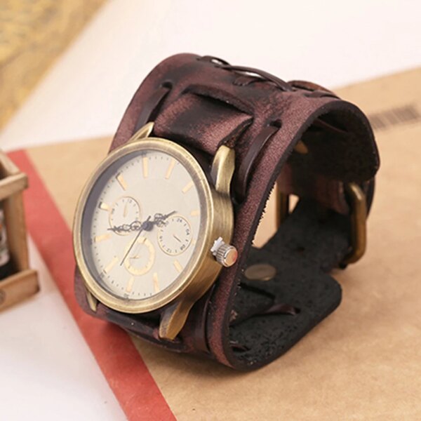 Vintage Faux Leather Quartz Analog Wristband Casual Men Bracelet Watch Wristwatches watch reloj hombre Relogio Mas-culino Clock