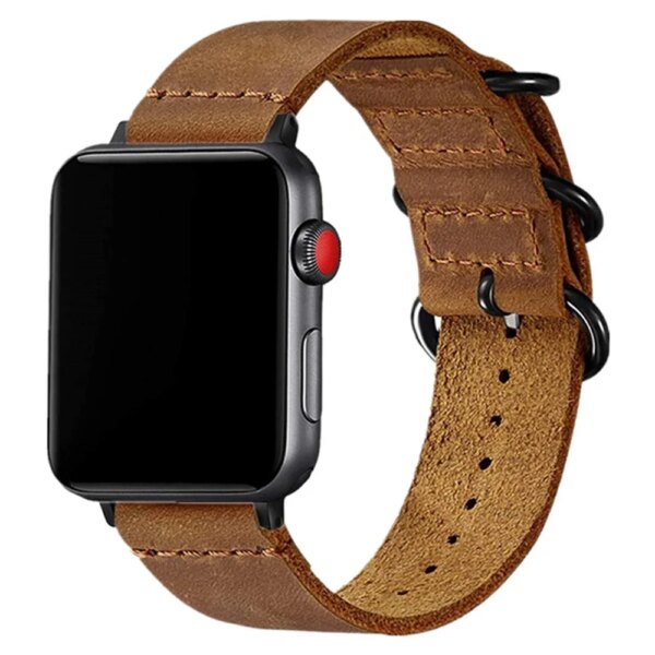 Vintage Genuine Leather Band for Apple Watch Ultra Band 49mm 45mm 41mm 44mm 42mm Retro Strap Iwatch Series 9 8 7 6 SE 5 4 3 40mm