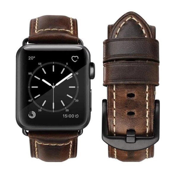 Vintage Genuine Leather Compatible with Apple Watch Band 49mm 45mm 44mm 42mm 41mm 40mm 38mm for iWatch Series 9 8 7 6 5 4 SE Vin